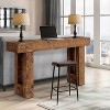 63" Rustic Console Table - Farmhouse Entryway Table w/ Open Shelf for Living Room & Hallway - 4 of 4