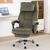 Vynxaria Ergonomic Executive Accent Chair with Footrest and Removable Headrest, Green - 3 of 4