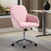 Sapphtopaz Modern Office Chair with Wheels Velvet Seat Adjustable Height Office Desk Chair with Silver Metal Base Vanity Chair for Home Office - 4 of 4