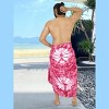 LA LEELA Men's Beach Summer Long Cover Up Vacation Lava Lava Sarong Hawaiian Beachwear Sarongs Samoan Swimwear For Men One Size Pink, Tie Dye Design - 3 of 4