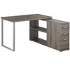 PAGED Simple Modern Wooden Computer Desk, L Shaped Home Office Desk with 3 Storage Drawers, 2 Open Shelves for Office, Study - 3 of 4