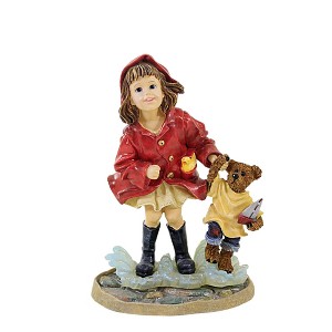 Boyds Bears Resin 4.75 In Brooke W/ Joshua...Puddle Jumpers Spring Dollstone Figurines - 1 of 3