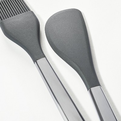 5pc Stainless Steel/Silicone 5pc Mini Kitchen Utensil Set Dark Gray - Figmint&#8482;