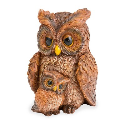 Evergreen Mother and Baby Owl Garden Statue