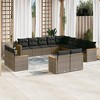 vidaXL Garden Sofa Set Grey PE rattan, powder-coated steel 13-Piece Set - 2 of 4
