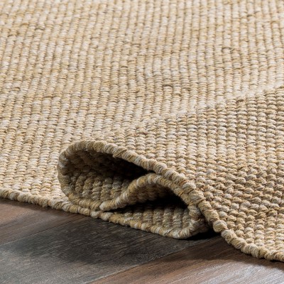 Beige 6' x 9' Handmade Cotton Flat Woven Area Rug