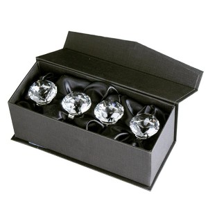 Jiallo Diamond Napkin Ring, 1.5" diameter, Set of 4 - 1 of 2