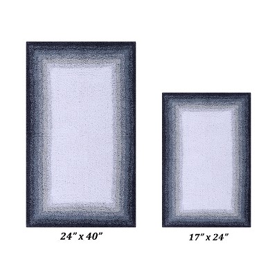 Torrent Collection 100% Soft Cotton Tufted Weave Bath Rug Set, Ombre Pattern, Super Soft & Absorbent, Machine Washable Bathroom Mats