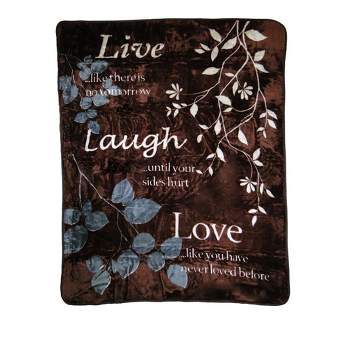 Hi Pile Shavel High Quality Luxurious & Incredibly Soft Warm Snuggly Oversized Throw Jumbo, (60"x80") - Live Laugh Love