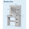 GustoWave Makeup Vanity Desk with Mirror & Lights, Girls Vanity Table with 4 Drawers, Small Dressing Table for Bedroom, Teens & Women - 3 of 4