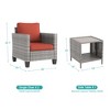 Sonkuki 3-Piece Patio Sofa Set Outdoor Wicker Rattan Furniture Set Conversation Set with Side Table, Cushions - 2 of 4