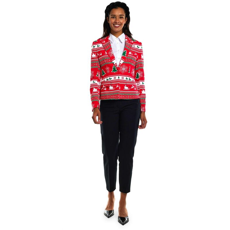 OppoSuits Women's Christmas Blazer - Winter Woman - Red, 3 of 8