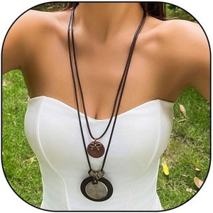Long Boho Necklaces for Women Stacking Leather Cord Wooden Disc Pendant Necklaces Choker Vintage Adjustable Trendy Necklace Jewelry Gift - 1 of 4