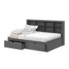 Donco Kids Equable Modern Full Bookcase Daybed in Dark Grey Finish with Dual Underbed Drawers - 4 of 4