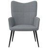 vidaXL Relaxing Chair, Light Gray Fabric - 3 of 4