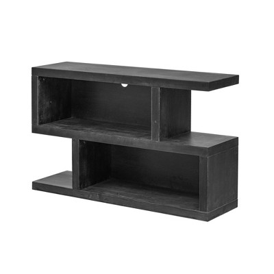 PDTEND Retro Console Table with Symmetrical 2-Tier Open Shelf