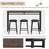 4 Piece Table Set Modern Counter Height Pub Table Set Long Console Table With 3 Stools For Dining Room Bistro - 3 of 4