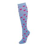 CTM Women's Heart Print Knee High Socks