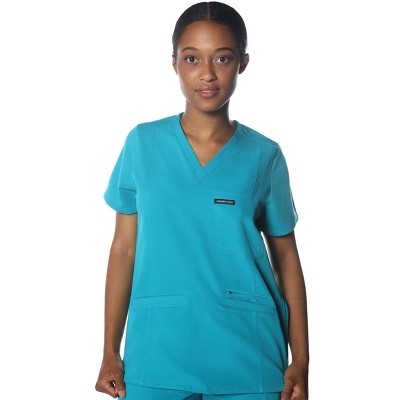 Members Only Women's Scrub Top with Zipper Pocket
