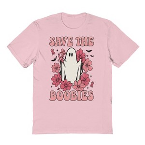 Rerun Island Men Save The Boobies Ghost Short Sleeve Graphic Cotton T-Shirt - 1 of 4
