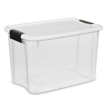 Sterilite 30 Quart Clear Plastic Stackable Storage Container Bin Box Tote  With White Latching Lid Organizing Solution For Home & Classroom : Target