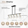 BAOURE 34.25" Black and Gold Chandelier, 4 Lights Kitchen Island Lighting, Dining Room Light Fixture with Glass Shade,Linear Chandeliers for Kitchen - 3 of 4