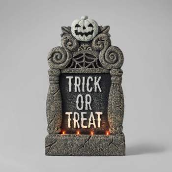 Light Up Pumpkin Trick or Treat Foam Halloween Decorative Tombstone - Hyde & EEK! Boutique™