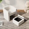 Accent chair white sofa chair one set, modern living room side chair, single sofa chair, footstool with storage, cream white - 2 of 4