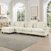 Modular L-Shaped Sectional Sofa with Flared Arms, Removable Ruffles Skirts & Movable Ottoman, Comfy Chenille Deep Seat Couch - 4 of 4