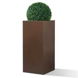 Wallowa Weather Resistant Metal Plant Box with Insert Shelf and Drainage Hole for Indoor and Outdoor Use - 1 of 4