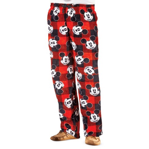 Collections Etc Smiling Mickey Mouse Buffalo Plaid Fleece Lounge