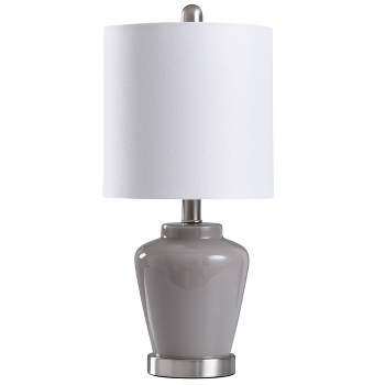 Glass Accent Table Lamp Gray Finish - StyleCraft