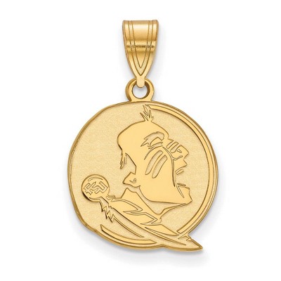 Black Bow Jewelry 10k Yellow Gold Florida State Seminoles NCAA Medium Pendant