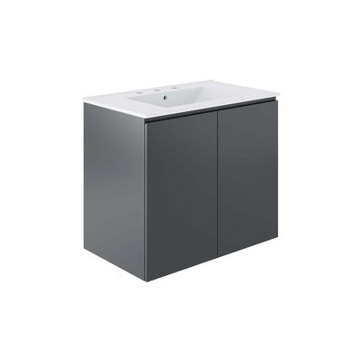Modway Bryn 30Inch Wall-Mount Bathroom Vanity