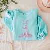 Simply Sage Market Happy Easter Bunny Outline Lightweight Garment Dyed Sweatshirt - L - Chalky Mint - 3 of 4