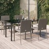 vidaXL Garden Dining Set Black and Grey PE Rattan, Steel, Tempered Glass - 2 of 4