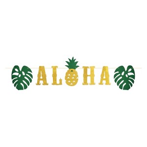 Beistle Glittered Aloha Streamer, 16" x 6', (1/Pkg) Multicolored - 1 of 4