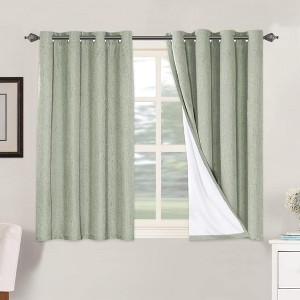 H.Versailtex Linen 100% Blackout Curtains Thermal Insulated Linen Drapes, Grommet White Liner Sold of 2 Panels - 1 of 4