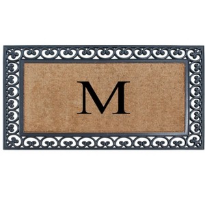 A1HC Natural Rubber & Coir 30x48, Monogrammed Doormat For Outdoor Entrance, Anti-Shed Treated Mat - 1 of 4