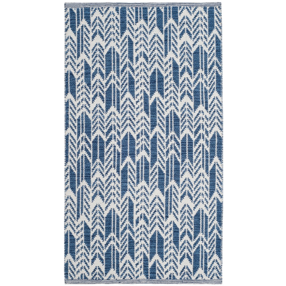 2'3inx7' Woven Geometric Runner Rug Navy/Ivory - Safavieh