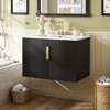 MOEPISY 30 inch Vintage Bathroom Vanity with Ceramic Sink, with 3 Holes Single Ceramic Sink with 2 Soft Closing Doors - 4 of 4