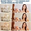 LED Makeup Mirror with 10X Magnifier, 3 Color Dimmable Lights, 360° Swivel, Touch Control, and Metal Base with Tray - 2 of 4