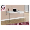 Tempered Glass Computer Desk - Glossy White - EveryRoom: Modern Home Office Furniture with Storage Drawer - 2 of 4