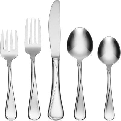 BRINJOY 20-Piece Stainless Steel Silverware Set - Mid-Century Modern Cutlery Set for 4, Dishwasher Safe (Silver)