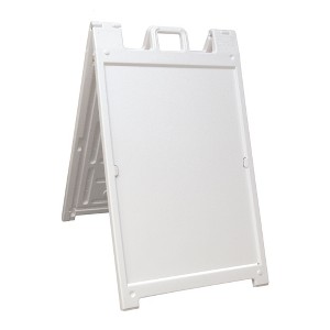 Plasticade 140NSBKBOXED Signicade Deluxe A-Frame Sidewalk Curb Sign Portable Folding Double-Sided Display with Quick-Change System, White - 1 of 4