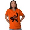 Vintage Halloween Scaredy Cat Cute Womens Graphic T Shirt Tees Brisco Brands Orange X - 4 of 4