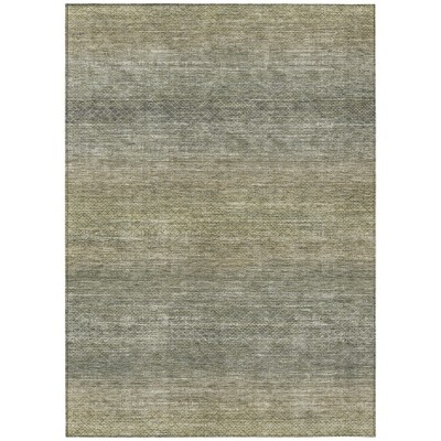 Fern Green And Gray Geometric Washable Indoor Outdoor Area Rug