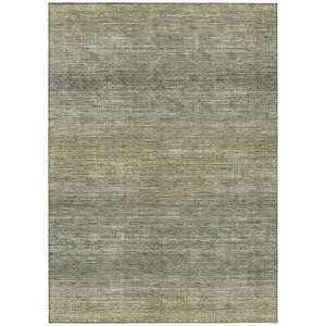 Fern Green And Gray Geometric Washable Indoor Outdoor Area Rug - 1 of 4