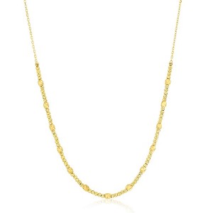 Classic Gold 14K Yellow Gold, D-C Beaded Necklace - Gold - 16+2 Inch - 1 of 2