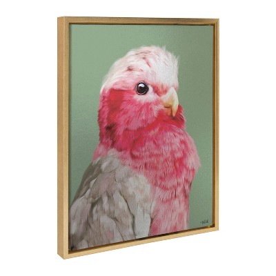 Kate & Laurel All Things Decor 18"x24" Sylvie Regal Galah Framed Metallic Canvas Wall Art by Inkheart Designs: Modern Luxury Decor